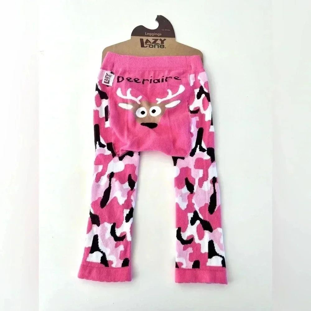 Lazy One‎ Deeriaire Pink Camo Baby Deer Bum Baby Leggings Size 18-24 Month, NWT